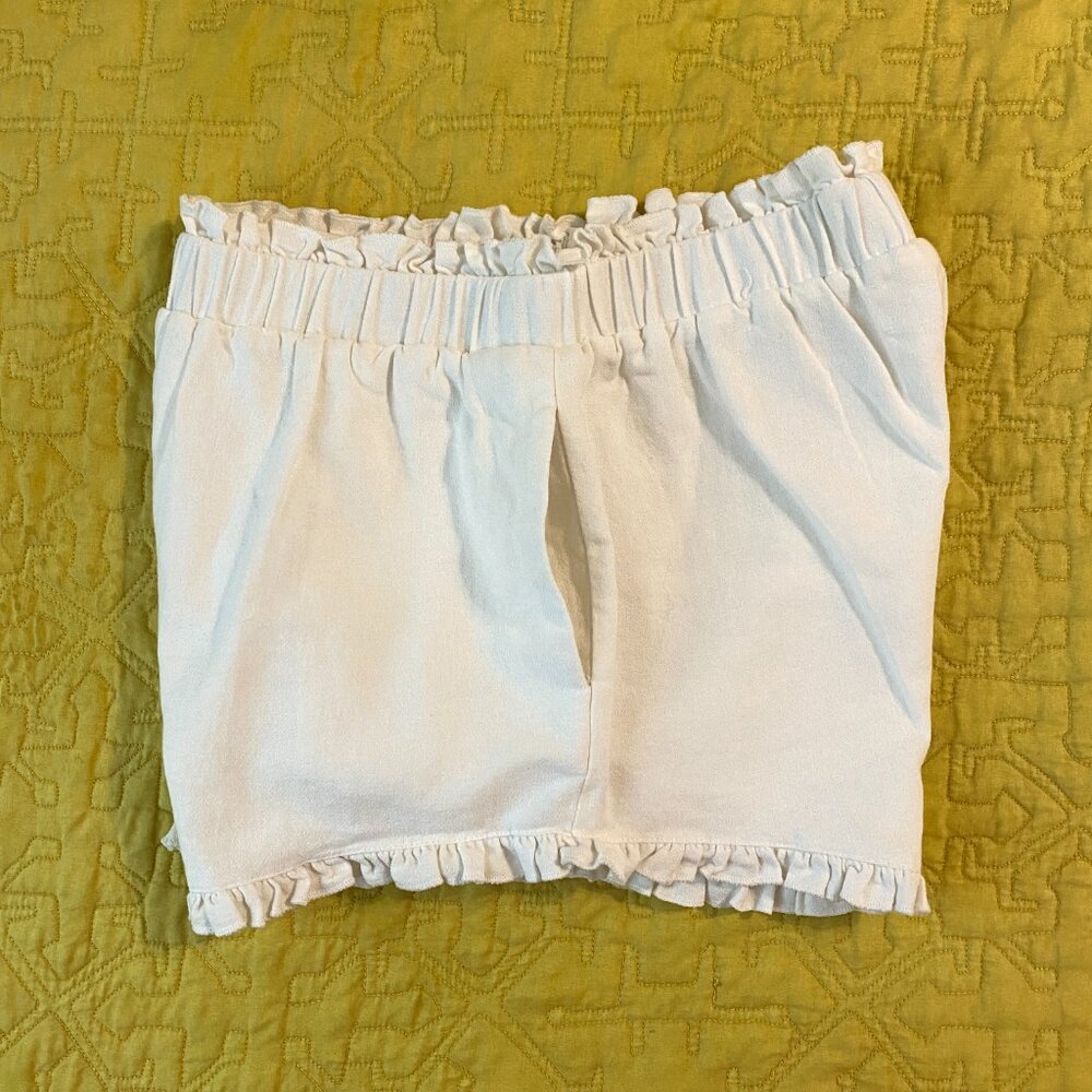Lani The Label White Ruffled Cotton Shorts — Size Medium - Picture 7 of 10